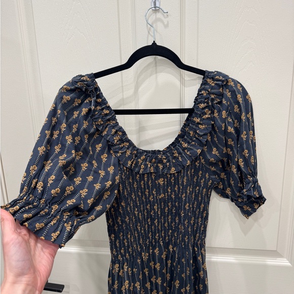 Rylee + Cru Navy and Gold Floral Maxi Dress - Picture 2 of 16